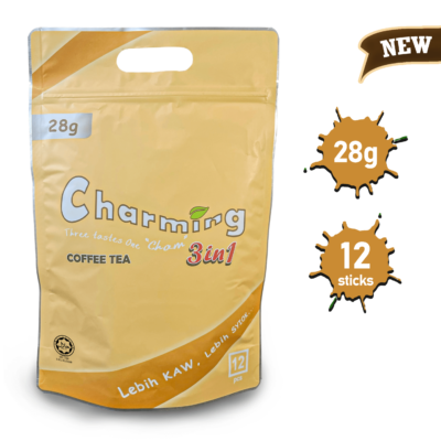 Charming Instant 3 In 1 Coffee-Tea(Malaysian Kopi Cham) With Cocoa 12 Sachets