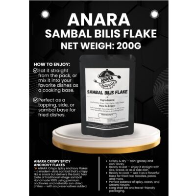 Crispy Spicy Anchovy Flakes (Sambal Bilis Flake) (200grm) by Anara