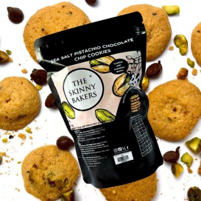 Sea Salt Pistachio Chocolate Chip Cookies (40g) - By The Skinny Bakers