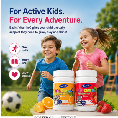 Child enjoying BAAiTS Vitamin C as part of an everyday wellness routine