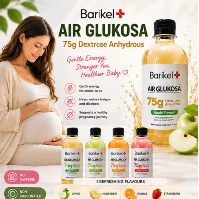 Barikel Plus glucose drink for pregnancy with four refreshing flavours