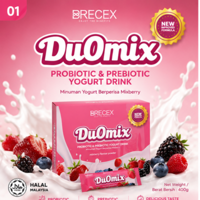Duomix probiotic and prebiotic yoghurt drink with refreshing Mixberry flavour