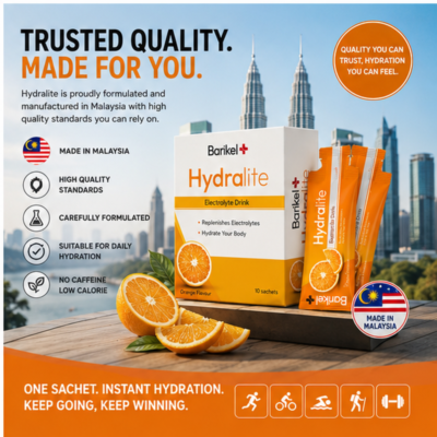 Hydralite halal electrolyte hydration drink from Malaysia available in the UK