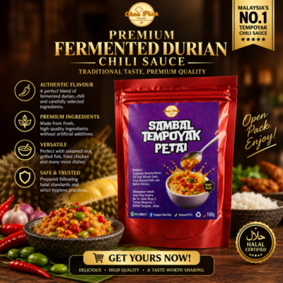 Chee Piaa Fermented Durian Sambal with Stinky beans (100g) by Empayar Mewangi Nur Cahaya