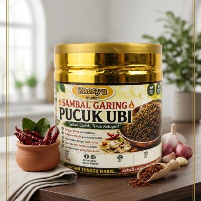 Sambal Garing Pucuk Ubi (Crunchy & Spicy Fried Cassava Leaves)  150gm - By Zaesya Kitchen
